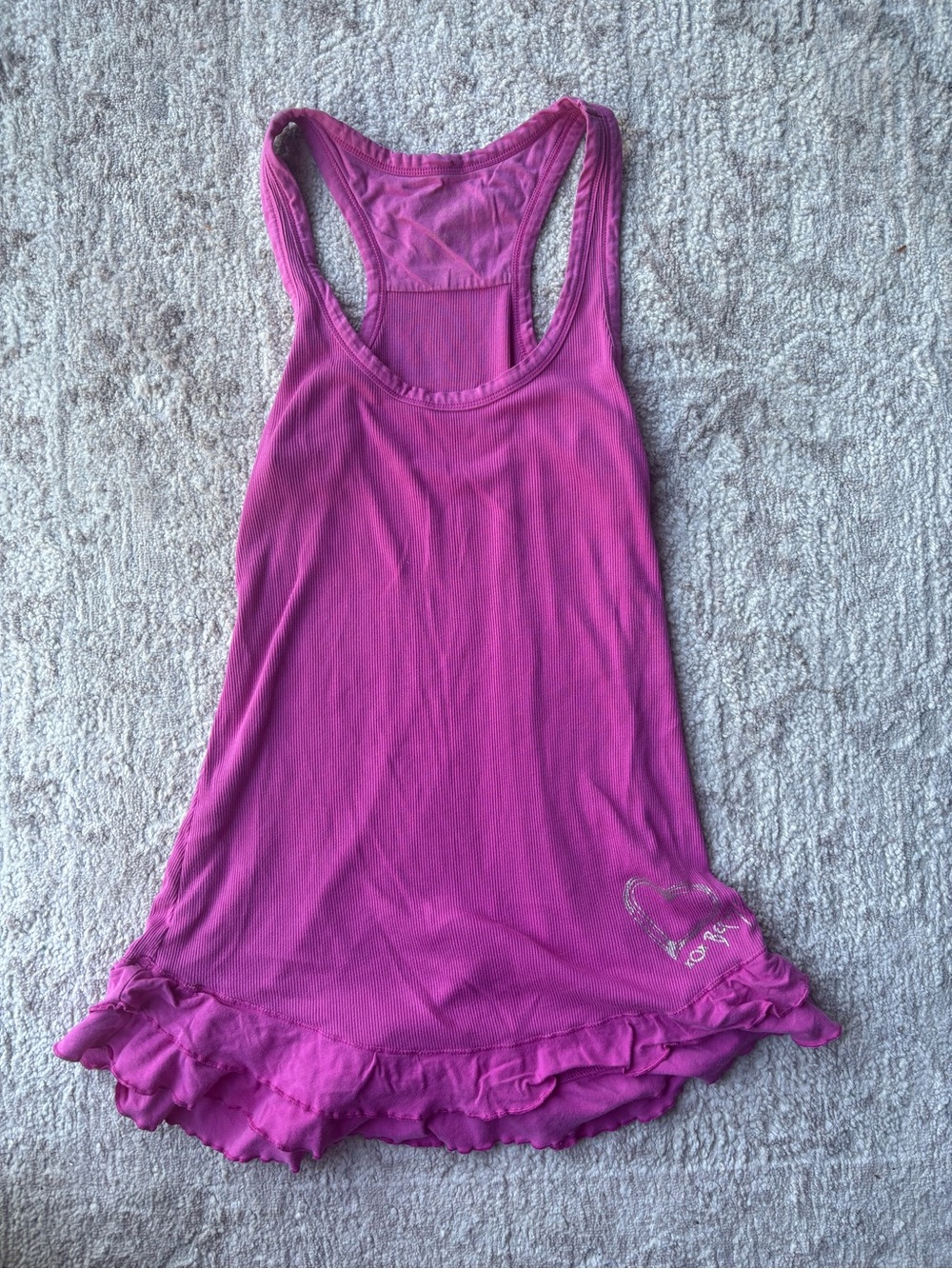 Y2K Betsy Johnson Women’s Pink Ruffled Racerback Tank Top